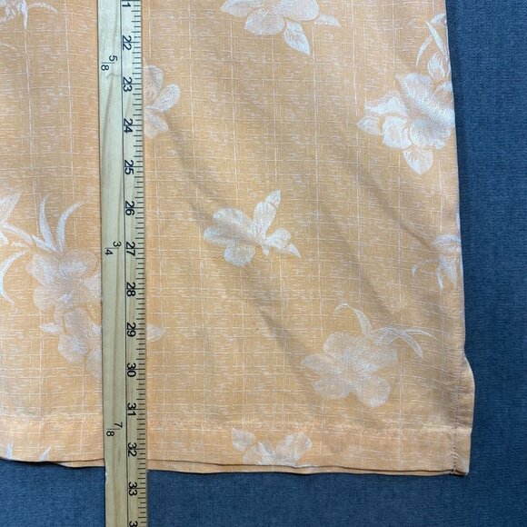 Tommy Bahama Mens XL Original Fit Orange Floral 100% Silk Button up Shirt Summer - Picture 12 of 13
